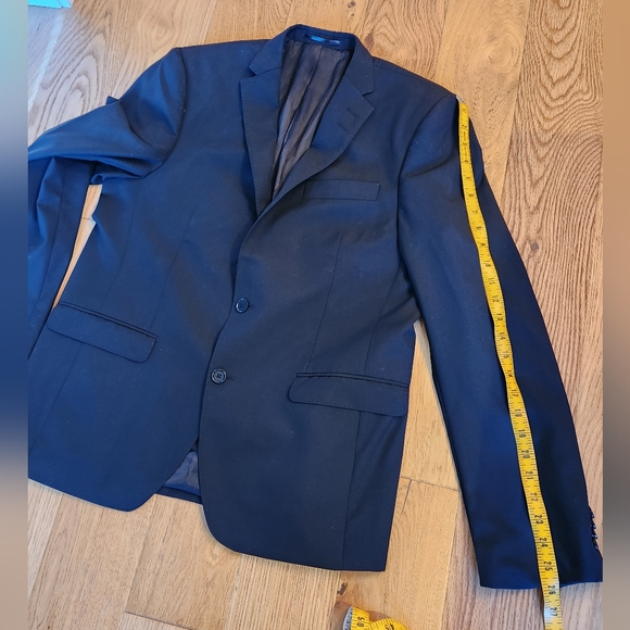 Le 31 Simmons Black Wool Mens Suit Jacket Blazer sz 42 Pants sz 34 Work Formal - Picture 13 of 15